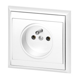 Gniazdo pojedyncze p/t 2P+Z Luna, 16A, 250V, PT-16L, biały