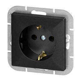 Gniazdo pojedyncze p/t 2P+Z Schuko Pearl, 16A, 250V, PT-17P, czarny