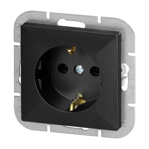 Gniazdo pojedyncze p/t 2P+Z Schuko Pearl, 16A, 250V, PT-17P, czarny Gniazdo pojedyncze p/t 2P+Z Schuko Pearl, 16A, 250V, PT-17P, czarny
