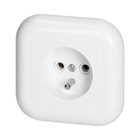 Gniazdo pojedyncze p/t 2p+Z 16A, 250V, FAN, biały Gniazdo pojedyncze p/t 2p+Z 16A, 250V, FAN, biały