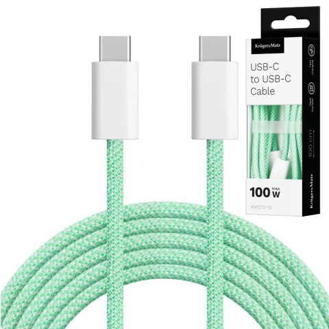 Kabel USB typu C - USB typu C 100 W 1 m zielony Kruger&Matz Basic Kabel USB typu C - USB typu C 100 W 1 m zielony Kruger&Matz Basic