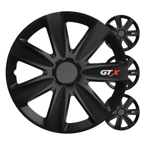 Kołpaki samochodowe 4szt. komplet gtx carbon czarny 17" cali color box Kołpaki samochodowe 4szt. komplet gtx carbon czarny 17" cali color box