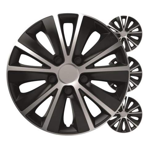 Kołpaki samochodowe 4szt. komplet rapide czarno srebrne 16" cali color box Kołpaki samochodowe 4szt. komplet rapide czarno srebrne 16" cali color box