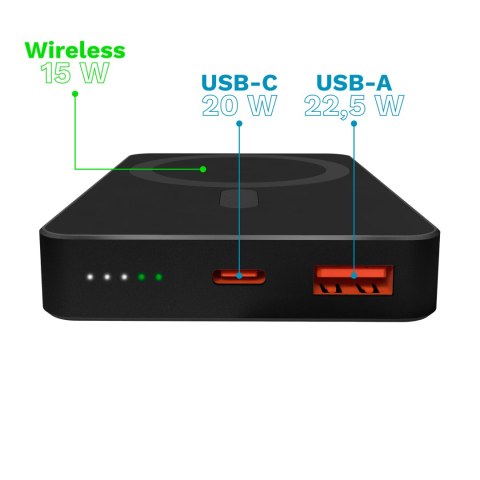POWERBANK indukcyjny Kruger&Matz 10000 mAh Mag Safe czarny POWERBANK indukcyjny Kruger&Matz 10000 mAh Mag Safe czarny