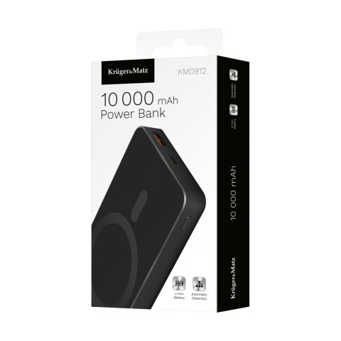 POWERBANK indukcyjny Kruger&Matz 10000 mAh Mag Safe czarny POWERBANK indukcyjny Kruger&Matz 10000 mAh Mag Safe czarny