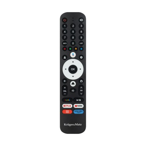Pilot do TV Kruger&Matz Google TV z przyciskami numerycznymi Pilot do TV Kruger&Matz Google TV z przyciskami numerycznymi