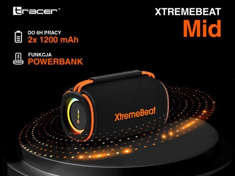 Głośniki TRACER XtremeBeat Mid TWS BT RGB BLACK Głośniki TRACER XtremeBeat Mid TWS BT RGB BLACK