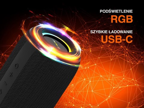 Głośniki TRACER XtremeBeat Mid TWS BT RGB BLACK Głośniki TRACER XtremeBeat Mid TWS BT RGB BLACK