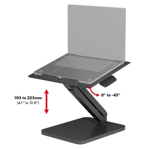 Podstawka biurkowa na monitor lub laptop Maclean, sprężyna gazowa, do pracy stojąco siedzącej, czarna, MC-493 Podstawka biurkowa na monitor lub laptop Maclean, sprężyna gazowa, do pracy stojąco siedzącej, czarna, MC-493