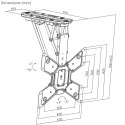 Uchwyt do TV elektryczny sufitowy Maclean, obsługa TUYA, max VESA 400x400, pilot, 23"-55", 30kg, MC-492