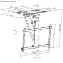 Uchwyt do TV elektryczny sufitowy Maclean, obsługa TUYA, max VESA 600x400, obrót 90st. pilot, 32"-75", 35kg, MC-490