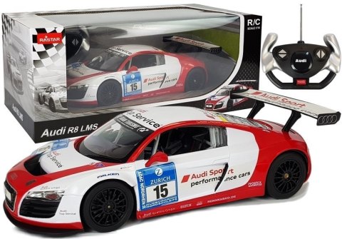 Auto R/C Audi R8 LMS Rastar 1:14 Biało-Czerwone Auto R/C Audi R8 LMS Rastar 1:14 Biało-Czerwone