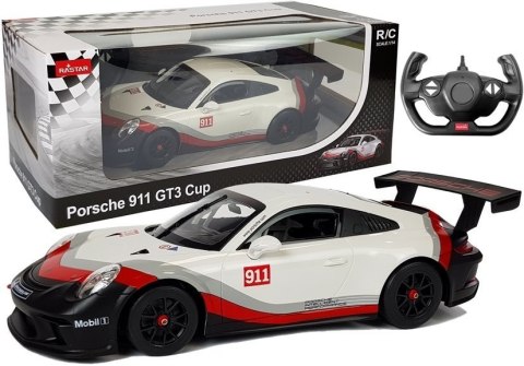 Auto R/C Porsche 911 GT3 CUP Rastar 1:14 Białe na pilota Auto R/C Porsche 911 GT3 CUP Rastar 1:14 Białe na pilota
