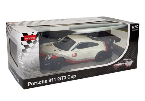 Auto R/C Porsche 911 GT3 CUP Rastar 1:14 Białe na pilota Auto R/C Porsche 911 GT3 CUP Rastar 1:14 Białe na pilota