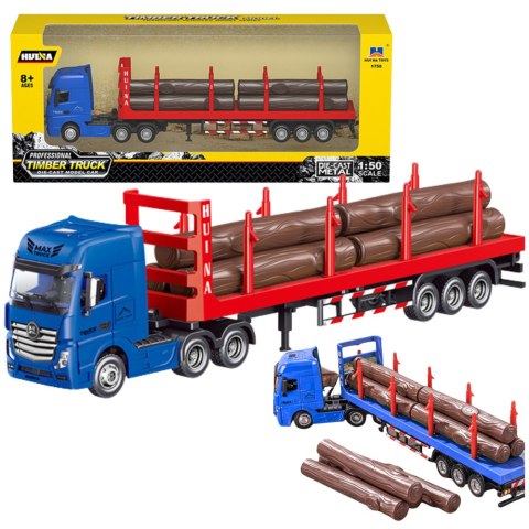 Ciężarówka Transport Drewna Metalowa Huina 1:50 Czerwona Ciężarówka Transport Drewna Metalowa Huina 1:50 Czerwona