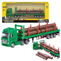 Ciężarówka Transport Drewna Metalowa Huina 1:50 Zielona