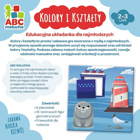 Gra Układanka Edukacyjna Kolory i kształty z Serii ABC Malucha Trefl 01939 Gra Układanka Edukacyjna Kolory i kształty z Serii ABC Malucha Trefl 01939