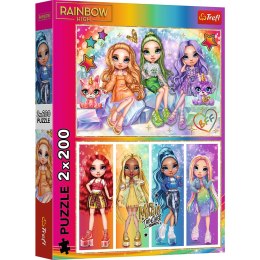 Puzzle - 2x200 - Tęczowe lalki / MGA Rainbow high Trefl 13335