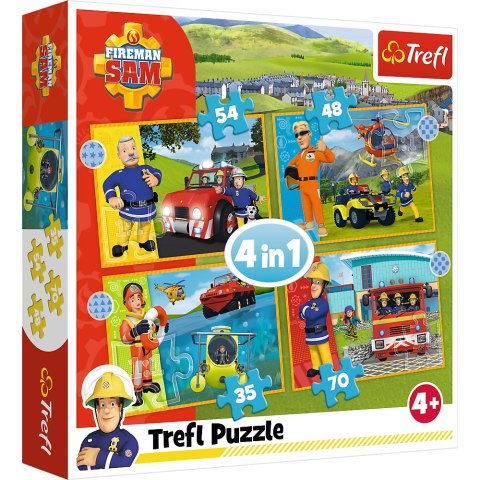Puzzle - "4w1" - Odważny Strażak Sam Trefl 34387 Puzzle - "4w1" - Odważny Strażak Sam Trefl 34387