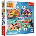 Puzzle - 4w1 - Zwariowane Minionki Trefl 34648