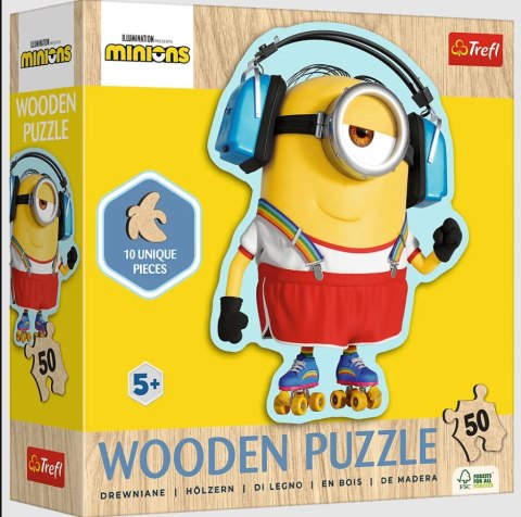 Puzzle - "50 Puzzle Drewniane Konturowe - Szalony Minionek" Trefl 20239 Puzzle - "50 Puzzle Drewniane Konturowe - Szalony Minionek" Trefl 20239