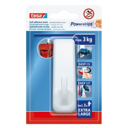 Haczyki samoprzylep.powerstrips 1 szt.prostokątny duży biały
