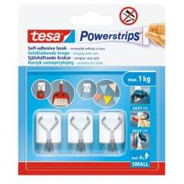 Haczyki samoprzylep.powerstrips 3 szt.druciane białe