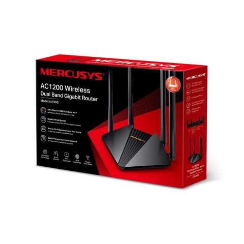 ROUTER AC1200, MR30G, bezprzewodowy, dwupasmowy, 300/867 Mb/s, 4 anteny / MERCUSYS ROUTER AC1200, MR30G, bezprzewodowy, dwupasmowy, 300/867 Mb/s, 4 anteny / MERCUSYS