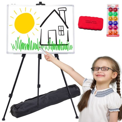 Zestaw Tablica Magnetyczna 90x60cm na Stojaku Magnesy Pisaki Gąbka Zestaw Tablica Magnetyczna 90x60cm na Stojaku Magnesy Pisaki Gąbka