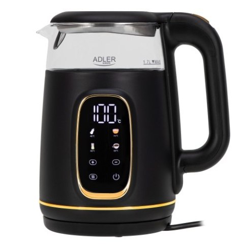 AD 1305 black gold Czajnik elektryczny szklany led z regulacją temperatury 1,7l AD 1305 black gold Czajnik elektryczny szklany led z regulacją temperatury 1,7l