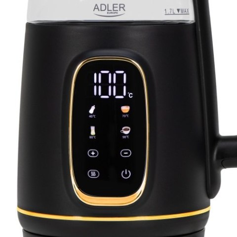 AD 1305 black gold Czajnik elektryczny szklany led z regulacją temperatury 1,7l AD 1305 black gold Czajnik elektryczny szklany led z regulacją temperatury 1,7l