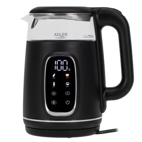 AD 1305 black silver Czajnik elektryczny szklany led z regulacją temperatury 1,7l AD 1305 black silver Czajnik elektryczny szklany led z regulacją temperatury 1,7l