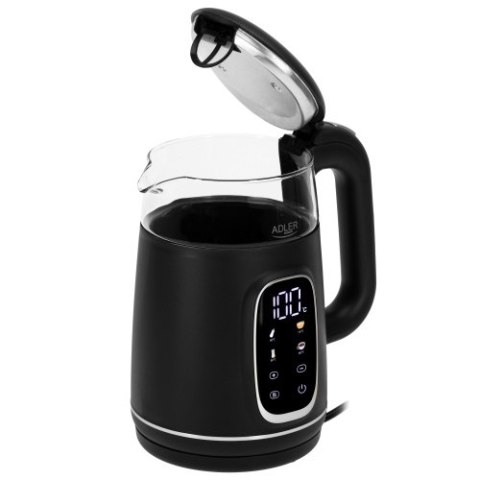 AD 1305 black silver Czajnik elektryczny szklany led z regulacją temperatury 1,7l AD 1305 black silver Czajnik elektryczny szklany led z regulacją temperatury 1,7l