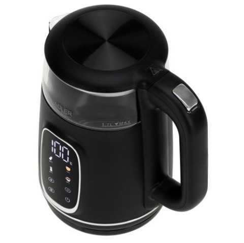 AD 1305 black silver Czajnik elektryczny szklany led z regulacją temperatury 1,7l AD 1305 black silver Czajnik elektryczny szklany led z regulacją temperatury 1,7l