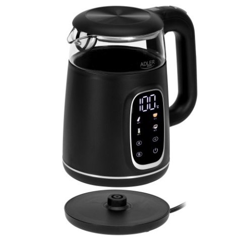 AD 1305 black silver Czajnik elektryczny szklany led z regulacją temperatury 1,7l AD 1305 black silver Czajnik elektryczny szklany led z regulacją temperatury 1,7l
