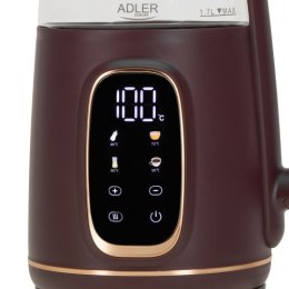 AD 1305 burgundy Czajnik elektryczny szklany led z regulacją temperatury 1,7l