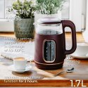 AD 1305 burgundy Czajnik elektryczny szklany led z regulacją temperatury 1,7l