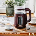 AD 1305 burgundy Czajnik elektryczny szklany led z regulacją temperatury 1,7l