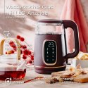 AD 1305 burgundy Czajnik elektryczny szklany led z regulacją temperatury 1,7l