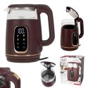 AD 1305 burgundy Czajnik elektryczny szklany led z regulacją temperatury 1,7l
