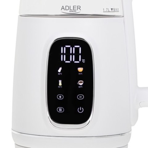 AD 1305 white silver Czajnik elektryczny szklany led z regulacją temperatury 1,7l AD 1305 white silver Czajnik elektryczny szklany led z regulacją temperatury 1,7l