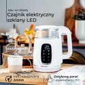 AD 1305 white silver Czajnik elektryczny szklany led z regulacją temperatury 1,7l