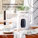 AD 1305 white silver Czajnik elektryczny szklany led z regulacją temperatury 1,7l