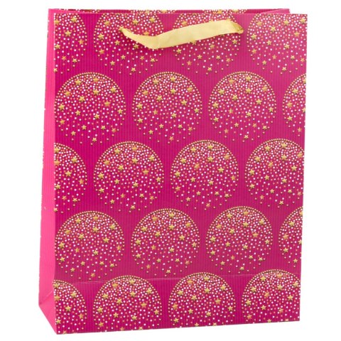 Torba Prezentowa Elegancka Złote Gwiazdki Różowa 32 x 26 x 10 cm Torba Prezentowa Elegancka Złote Gwiazdki Różowa 32 x 26 x 10 cm