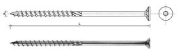 WKRĘT DO DREWNA Z ŁBEM STOŻKOWYM NA TORX 10*140MM T40 UN