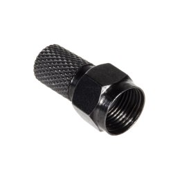 Wtyk F satelitarny Maclean, TV system, RG5.9, RG6, 6.8mm, nikiel z uszczelką, profesjonalny, czarny, MCTV-903