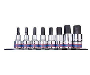 ZESTAW NASADEK Z KOŃCÓWKĄ HEX 1/2'' 9 CZ. KRÓTKIE 6 - 19MM KING TONY ZESTAW NASADEK Z KOŃCÓWKĄ HEX 1/2'' 9 CZ. KRÓTKIE 6 - 19MM KING TONY
