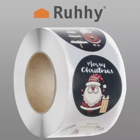 Naklejki świąteczne- rolka 500szt. Ruhhy 22328 Naklejki świąteczne- rolka 500szt. Ruhhy 22328