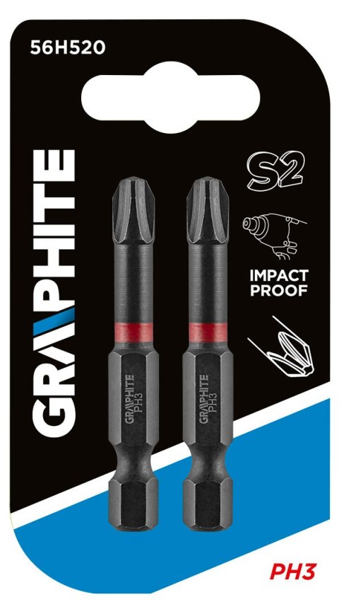 Bity udarowe PH3 x 50 mm, 2 szt. Bity udarowe PH3 x 50 mm, 2 szt.