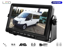 Monitor samochodowy z funkcją rejestratora lcd 7cali ahd z obsługą bezprzewodowej kamery 12v 24v